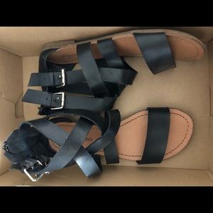 Black strap sandals